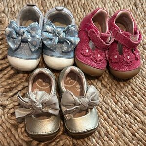 Stride Rite Baby Shoes - Pink, Blue, and Silver